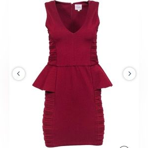 Parker Dress Women Red Sheath Peplum Small Wedding Guest Formal Special Occasion